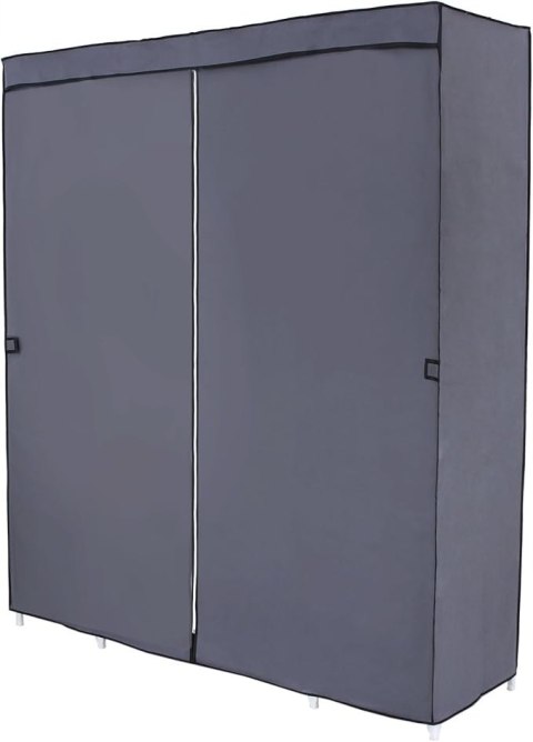 SZAFA MATERIAŁOWA SKŁADANA z przesuwaną zasłoną szara songmics SZAFA MATERIAŁOWA SKŁADANA z przesuwaną zasłoną szara songmics