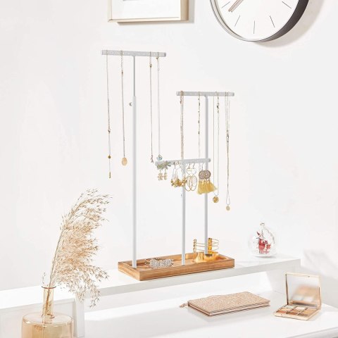 Stojak ORGANIZER na biżuterię vintage brązowo-biały Stojak ORGANIZER na biżuterię vintage brązowo-biały