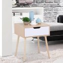 Stolik nocny kawowy boczny Loft do salonu sypialni 48,5x41x57,5 JASNY BRĄZ