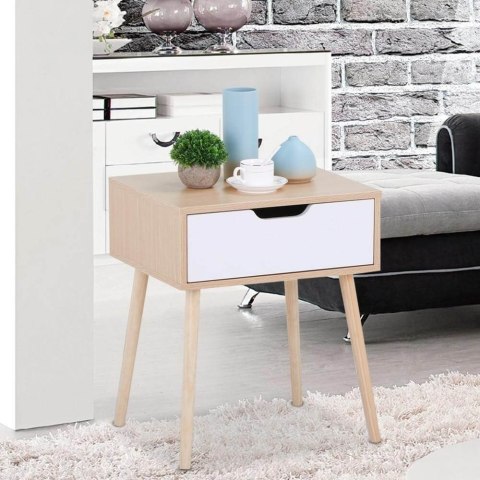 Stolik nocny kawowy boczny Loft do salonu sypialni 48,5x41x57,5 JASNY BRĄZ Stolik nocny kawowy boczny Loft do salonu sypialni 48,5x41x57,5 JASNY BRĄZ