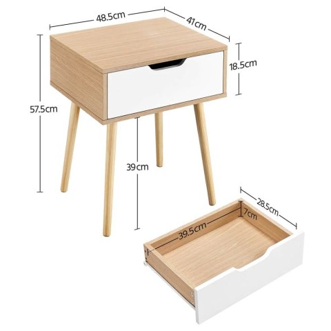 Stolik nocny kawowy boczny Loft do salonu sypialni 48,5x41x57,5 JASNY BRĄZ Stolik nocny kawowy boczny Loft do salonu sypialni 48,5x41x57,5 JASNY BRĄZ