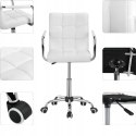 KRZESŁO OBROTOWE FOTEL biurowy biały yaheetech chrom kółka