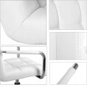KRZESŁO OBROTOWE FOTEL biurowy biały yaheetech chrom kółka