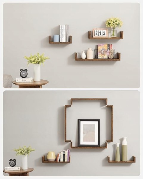 PŁYWAJĄCE PÓŁKI komplet 3 szt. LOFT vintage brąz PŁYWAJĄCE PÓŁKI komplet 3 szt. LOFT vintage brąz
