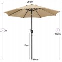 Parasol ogrodowy tarasowy beżowy YAHEETECH beże i brązy 2,61 x 240 cm