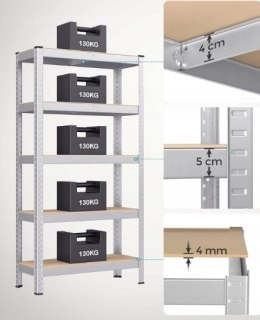 Regał magazynowy metalowy Songmics 150x75x30 cm max 130 kg na półkę OUTLET