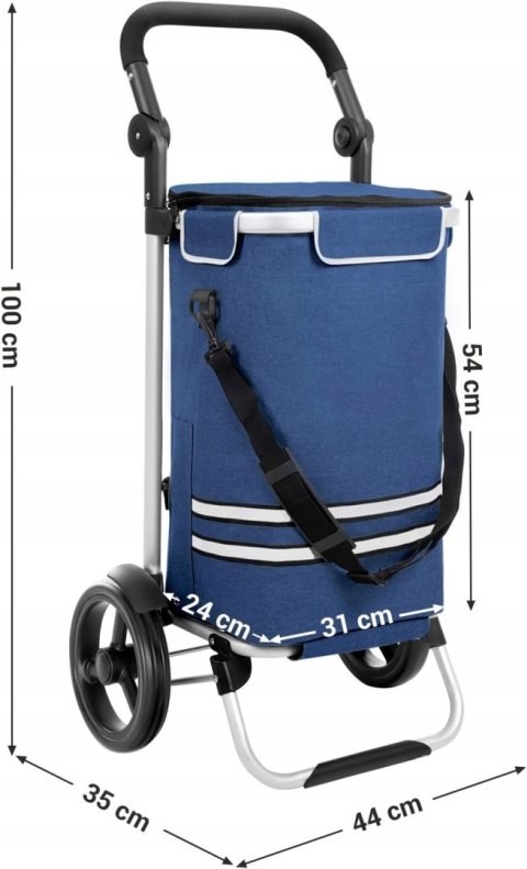 Wózek na zakupy Songmics niebieski poliester 35L Wózek na zakupy Songmics niebieski poliester 35L