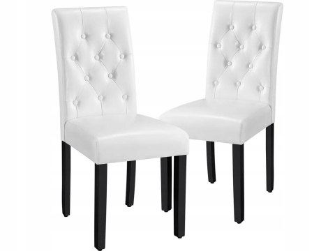 ZESTAW 2 KRZESEŁ do jadalni, białe 60,5 x 45,5 x 98 cm yaheetech ZESTAW 2 KRZESEŁ do jadalni, białe 60,5 x 45,5 x 98 cm yaheetech