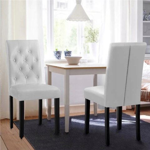 ZESTAW 2 KRZESEŁ do jadalni, białe 60,5 x 45,5 x 98 cm yaheetech ZESTAW 2 KRZESEŁ do jadalni, białe 60,5 x 45,5 x 98 cm yaheetech