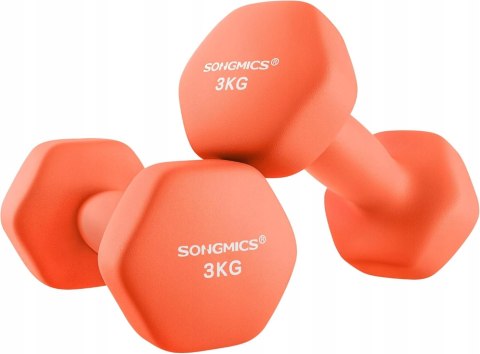 Hantle neoprenowe żeliwne powlekane Songmics 2x 3 kg pomarańczowe 2 szt Hantle neoprenowe żeliwne powlekane Songmics 2x 3 kg pomarańczowe 2 szt