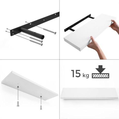 PÓŁKA ŚCIENNA płyta MDF Songmics 60 x 20 cm biały PÓŁKA ŚCIENNA płyta MDF Songmics 60 x 20 cm biały