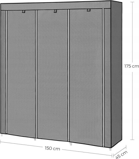 SZAFA MATERIAŁOWA składana songmics szara SZAFA MATERIAŁOWA składana songmics szara
