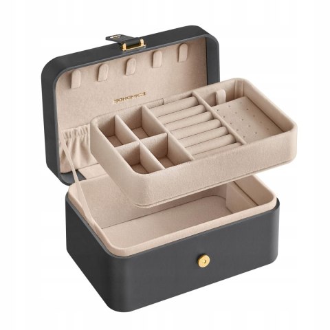Szkatułka Na Biżuterię Podróżna SORTER ORGANIZER 2 Poziomy Szara Szkatułka Na Biżuterię Podróżna SORTER ORGANIZER 2 Poziomy Szara