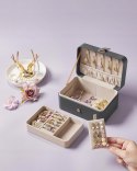 Szkatułka Na Biżuterię Podróżna SORTER ORGANIZER 2 Poziomy Szara