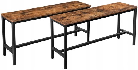 ZESTAW 2 industrialnych ławek kuchennych songmics rustykalny brąz ZESTAW 2 industrialnych ławek kuchennych songmics rustykalny brąz