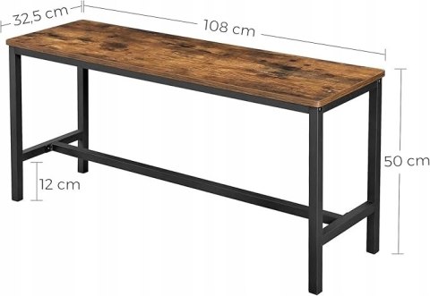ZESTAW 2 industrialnych ławek kuchennych songmics rustykalny brąz ZESTAW 2 industrialnych ławek kuchennych songmics rustykalny brąz