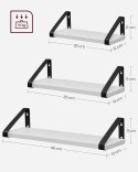 ZESTAW 3 PÓŁEK ŚCIENNYCH płyta wiórowa 40 x 12 cm biały