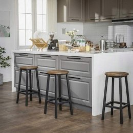 Hokery zestaw 2 szt krzesła barowe rustykalny brąz 65 cm industrialne loft