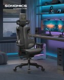 KRZESŁO GAMINGOWE Zaawansowane techn ergonomiczne z odchyleniem CZARNE