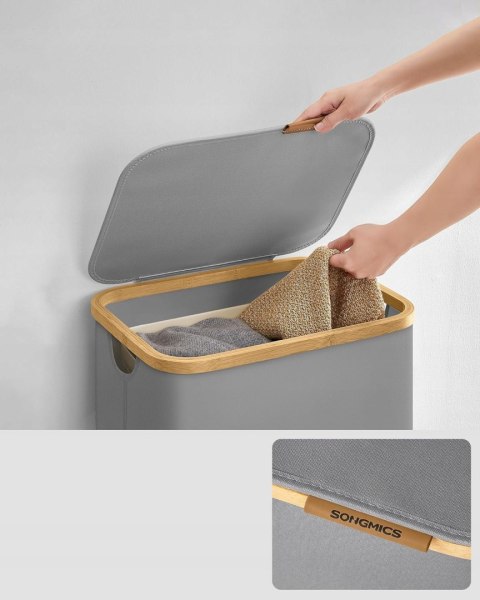 Kosz na pranie ZABAWKI Songmics 90l odcienie SZARY 42 x 32 x 70,5 cm Kosz na pranie ZABAWKI Songmics 90l odcienie SZARY 42 x 32 x 70,5 cm