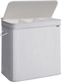 Kosz wolnostojący na pranie bambus 150l odcienie szarości 41,5x62,5x61 cm