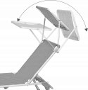Leżak PLAŻOWY OGRODOWY aluminium szary Songmics 55 x 193 x 31 cm do 150 kg