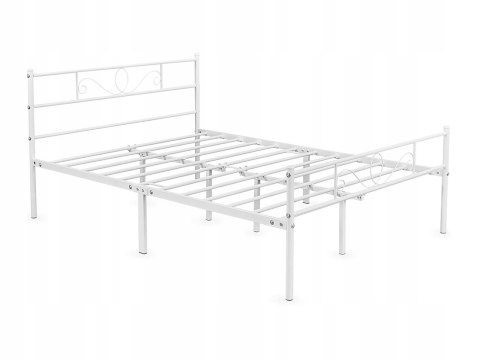 Łóżko STELAŻ podwójne metalowe Yaheetech 160x200 BIAŁE NOWOCZESNE
