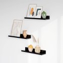 PÓŁKI ŚCIENNE ZESTAW 3 SZTUK PŁYWAJĄCE płyta MDF Songmics 38 x 10 cm czarny