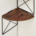 Półka narożna regał 20 x 20 x 127,5 cm brąz rustykalny
