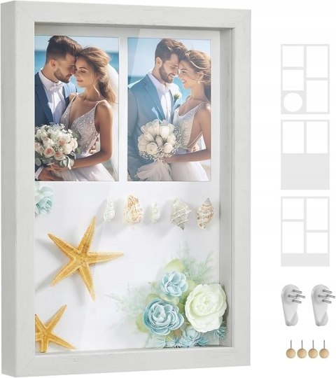 RAMKA NA ZDJĘCIA plus akcesoria A4 songmics biała