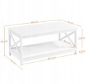 STOLIK KAWOWY Yaheetech prostokątny 45 x 100 x 50cm biały