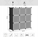 SZAFKA MODUŁOWA Songmics 93 cm x 93 cm x 31 cm czarna