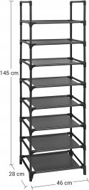 SZAFKA NA BUTY składana Songmics 46 x 145 x 28 cm czarna