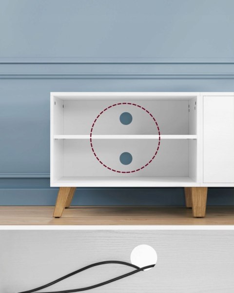 Szafka komoda RTV stojąca Songmics nowoczesna 140 x 50 x 40 cm biała Szafka komoda RTV stojąca Songmics nowoczesna 140 x 50 x 40 cm biała