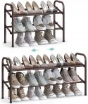 Szafka na buty metalowa regulowana Songmics 58 x 42 x 23 cm odcienie brązu