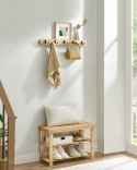 Szafka na buty z siedziskiem 70x45x29 cm bambusowy brąz i wieszak wiszący