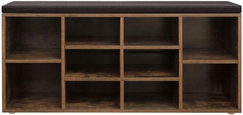 Szafka na buty z siedziskiem Vasagle 104 x 48 x 30 cm rustykalny brąz loft Szafka na buty z siedziskiem Vasagle 104 x 48 x 30 cm rustykalny brąz loft