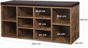 Szafka na buty z siedziskiem Vasagle 104 x 48 x 30 cm rustykalny brąz loft