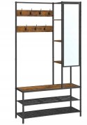 Szafka na buty z siedziskiem wieszak Songmics 98x182x35 cm dąb rustykalny
