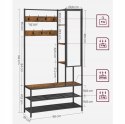 Szafka na buty z siedziskiem wieszak Songmics 98x182x35 cm dąb rustykalny
