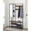 Szafka na buty z siedziskiem wieszak Songmics 98x182x35 cm dąb rustykalny