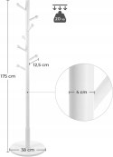 WIESZAK STOJĄCY BIAŁY NA UBRANIA DREWNO 175 CM