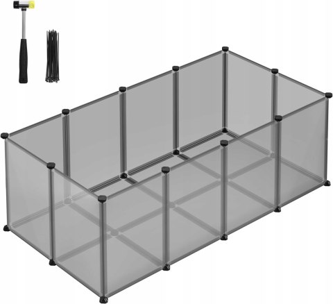 WYBIEG DLA ZWIERZĄT MODUŁOWY szary 125 x 63 x 42 cm