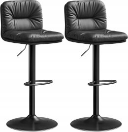 ZESTAW 2 HOKERÓW Songmics czarny 110 cm skóra sztuczna