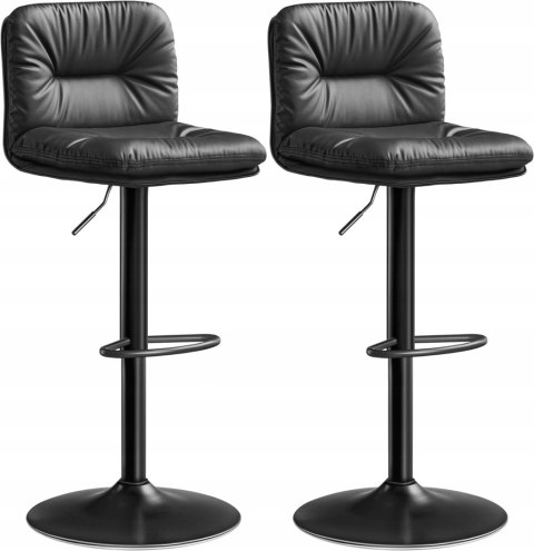 ZESTAW 2 HOKERÓW Songmics czarny 110 cm skóra sztuczna ZESTAW 2 HOKERÓW Songmics czarny 110 cm skóra sztuczna