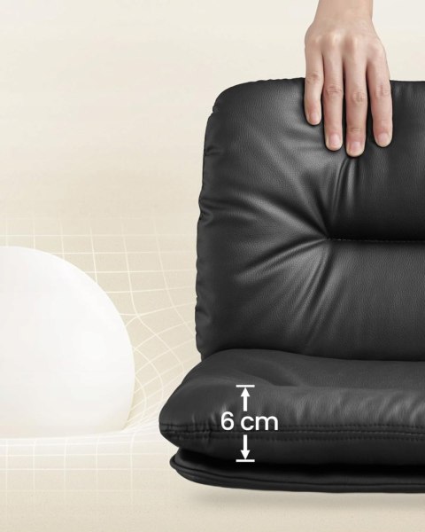 ZESTAW 2 HOKERÓW Songmics czarny 110 cm skóra sztuczna ZESTAW 2 HOKERÓW Songmics czarny 110 cm skóra sztuczna