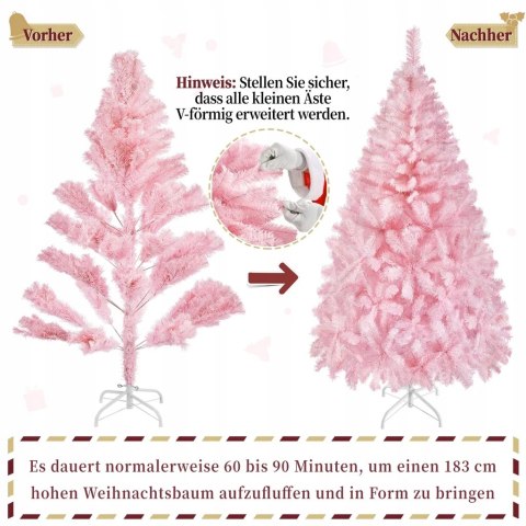 Choinka Sztuczna Yaheetech Różowa 183 cm Choinka Sztuczna Yaheetech Różowa 183 cm