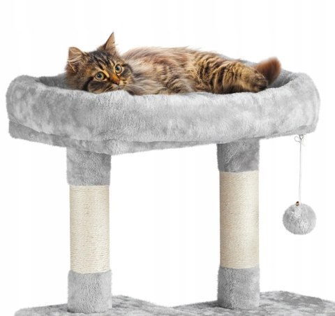 Drapak wieża domek dla kota jasny szary wysoki Yaheetech 159 cm
