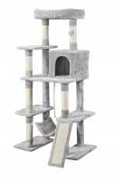 Drapak wieża domek dla kota jasny szary wysoki Yaheetech 159 cm