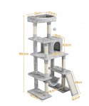 Drapak wieża domek dla kota jasny szary wysoki Yaheetech 159 cm